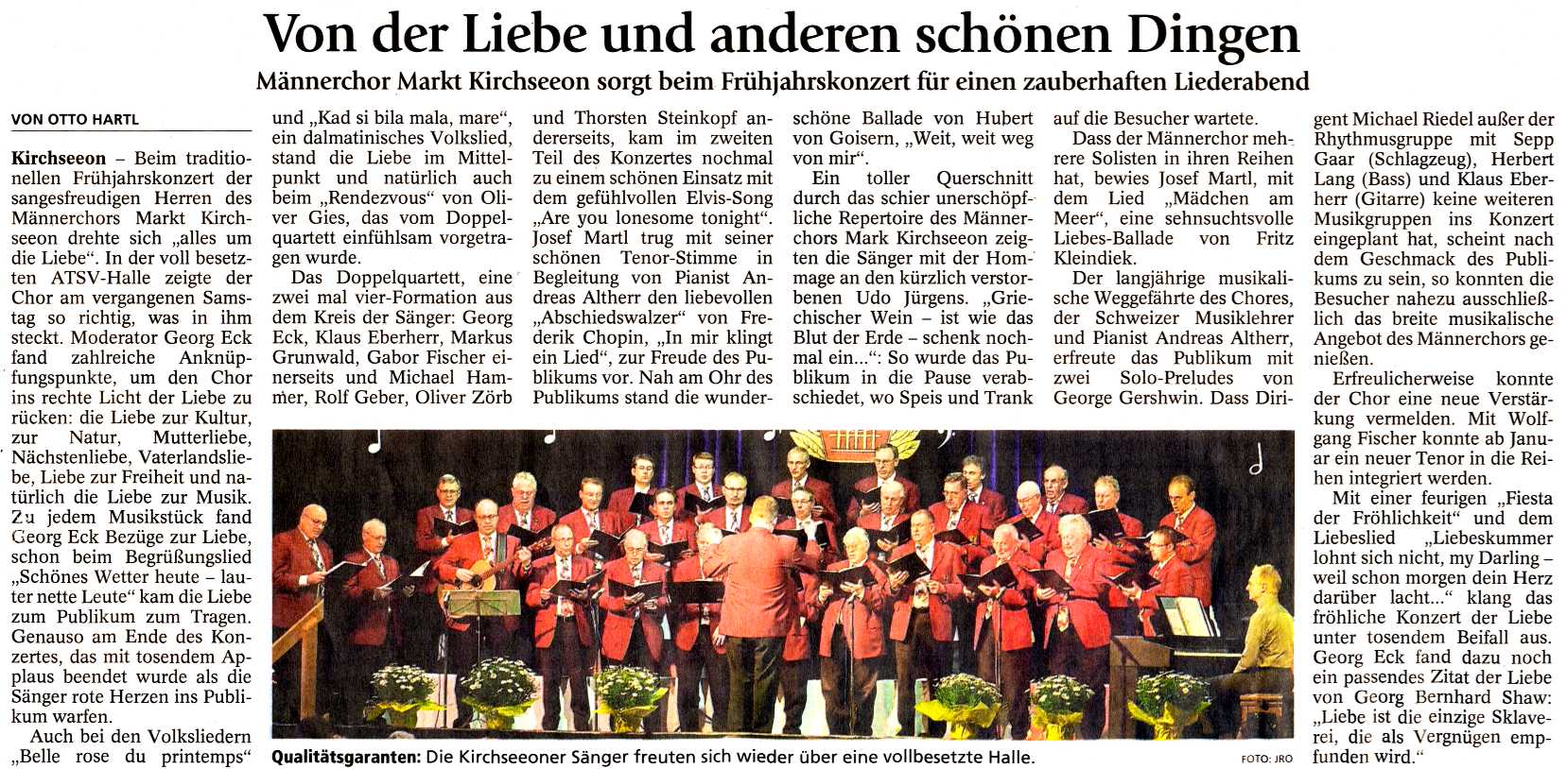 Artikel ovn Otto Hartl aus der Ebersberger Zeitung vom 28.04.2015